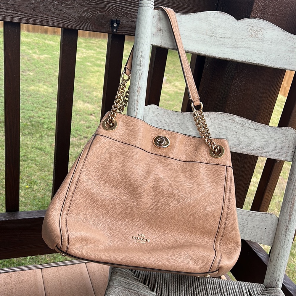 COACH Tan Edie Medium Shoulder Bag - Picture 3 of 16